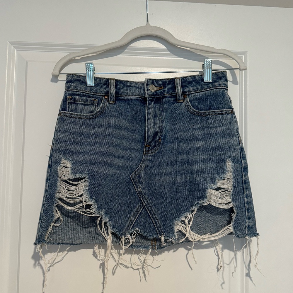 PacSun Ripped Jean Mini Skirt